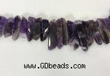 CTD3723 Top drilled 8*20mm - 10*50mm sticks amethyst beads