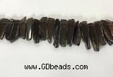 CTD3726 Top drilled 8*20mm - 10*50mm sticks smoky quartz beads