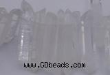 CTD375 Top drilled 6*25mm - 8*35mm sticks white crystal beads