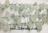 CTD3753 Top drilled 6*12mm - 13*18mm nuggets green quartz beads