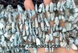 CTD3757 15.5 inches 4*8mm - 8*18mm sticks larimar gemstone beads