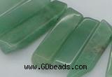 CTD386 Top drilled 10*20mm - 12*50mm wand green aventurine beads