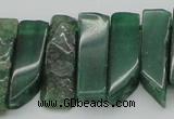 CTD387 Top drilled 10*20mm - 12*50mm wand green aventurine beads