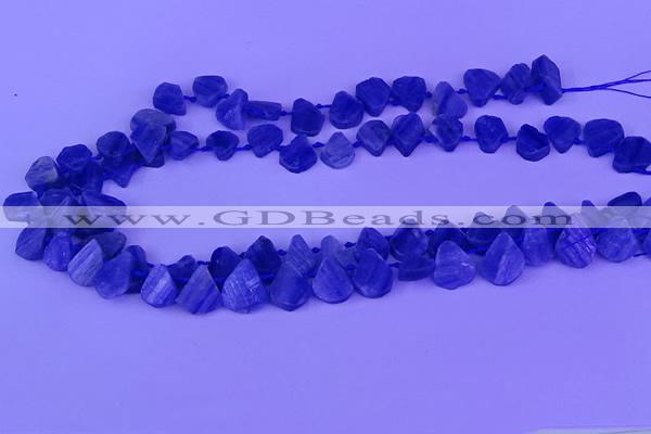 CTD3870 Top drilled 10*13mm - 12*16mm freeform blue kyanite beads