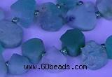 CTD3874 Top drilled 8*10mm - 12*14mm freeform Australia chrysoprase beads