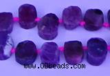 CTD3887 Top drilled 8*10mm - 10*14mm freeform pink tourmaline beads