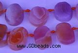 CTD3893 Top drilled 12*16mm - 13*18mm freeform red Botswana agate beads