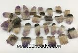 CTD3902 Top drilled 18*25mm - 22*30mm freeform druzy amethst beads