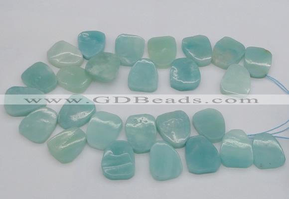 CTD392 Top drilled 20*25mm - 22*28mm freeform amazonite beads