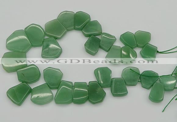 CTD398 Top drilled 15*18mm - 25*30mm freeform green aventurine beads