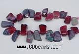 CTD4012 Top drilled 18*25mm - 25*35mm freeform agate beads