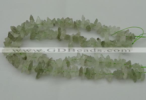 CTD410 Top drilled 4*8mm - 6*15mm nuggets green quartz beads