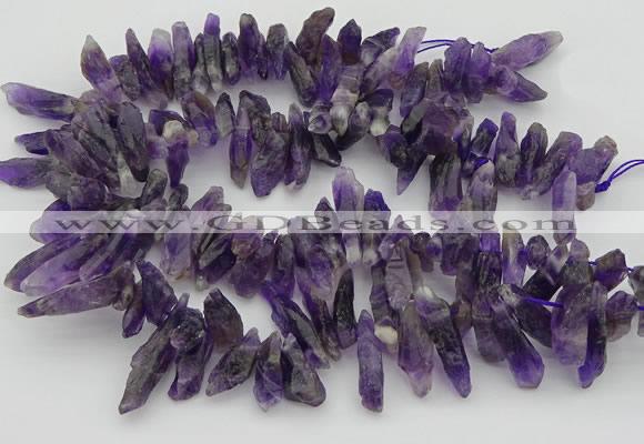 CTD426 Top drilled 6*15mm - 8*25mm nuggets amethyst beads