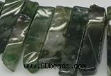 CTD434 Top drilled 10*25mm - 10*45mm sticks moss agate beads