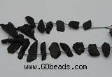 CTD438 Top drilled 10*25mm - 20*45mm freeform black tourmaline beads