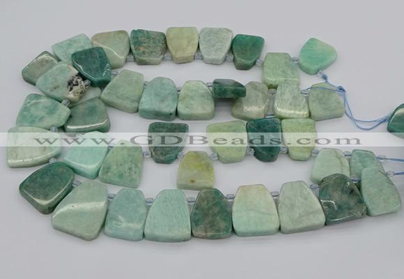 CTD446 Top drilled 20*25mm - 25*28mm freeform amazonite beads