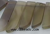 CTD4500 Top drilled 12*25mm - 12*50mm sticks matte grey agate beads