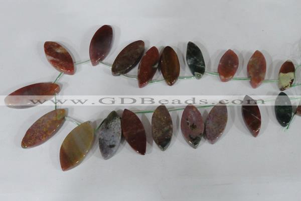 CTD46 Top drilled 12*23mm – 18*50mm marquise Indian agate beads