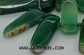 CTD463 15.5 inches 10*20mm - 12*35mm sticks green agate beads