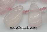 CTD480 Top drilled 10*22mm - 15*45mm freeform rose quartz beads