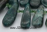 CTD492 Top drilled 10*22mm - 15*45mm freeform green apatite beads