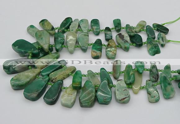 CTD493 Top drilled 10*22mm - 15*45mm freeform African jade beads