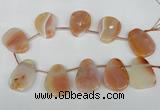 CTD503 Top drilled 25*35mm - 30*40mm freeform agate beads