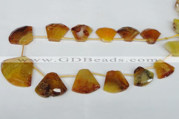 CTD507 Top drilled 25*30mm - 35*40mm freeform agate beads