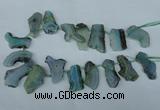 CTD515 Top drilled 15*25mm - 25*35mm freeform agate beads