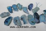 CTD518 Top drilled 20*35mm - 35*48mm freeform agate beads