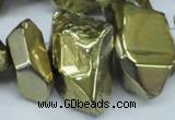 CTD550 Top drilled 10*25mm – 15*35mm nuggets plated quartz beads