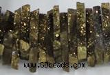 CTD558 Top drilled 6*15mm - 10*40mm wand plated agate beads