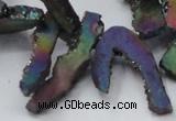 CTD565 Top drilled 10*20mm - 10*40mm freeform plated agate beads