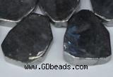 CTD571 Top drilled 20*30mm - 30*45mm freeform plated agate beads