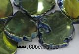 CTD573 Top drilled 20*30mm - 30*45mm freeform plated agate beads