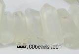 CTD625 Top drilled 10*25mm - 12*35mm faceted nuggets white crystal beads