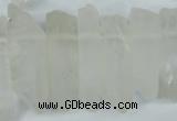 CTD626 Top drilled 10*25mm - 12*45mm faceted nuggets white crystal beads