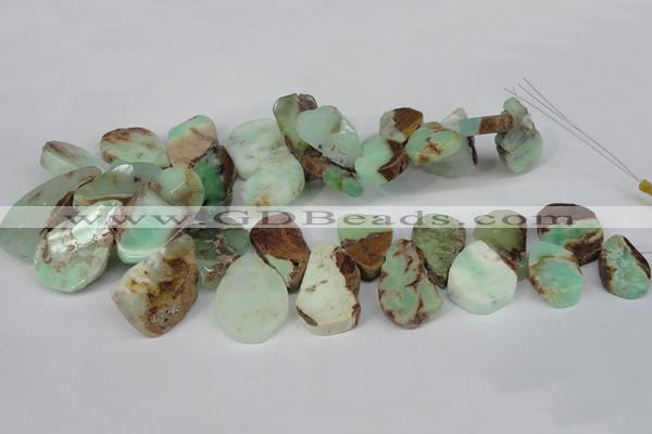 CTD637 Top drilled 15*25mm - 25*40mm freeform australia chrysoprase beads