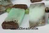 CTD638 Top drilled 15*25mm - 20*40mm freeform australia chrysoprase beads