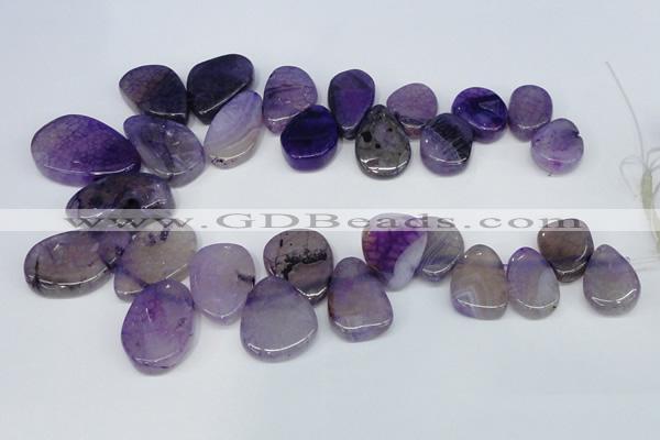 CTD687 Top drilled 18*25mm - 28*40mm freeform agate gemstone beads