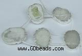 CTD767 30*35mm - 35*45mm freeform agate beads with brass setting