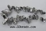 CTD781 Top drilled 8*18mm - 15*35mm nuggets plated quartz beads