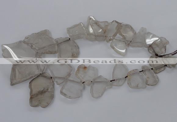 CTD790 Top drilled 20*25mm - 35*45mm freeform smoky quartz beads