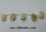 CTD801 Top drilled 20*30mm - 25*35mm freeform agate beads