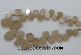 CTD908 Top drilled 15*20mm - 20*30mm freeform plated quartz beads