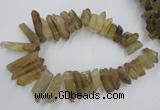 CTD929 Top drilled 13*18mm - 15*40mm wand lemon quartz beads