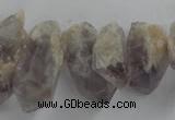 CTD933 Top drilled 10*14mm - 15*25mm faceted nuggets amethyst beads