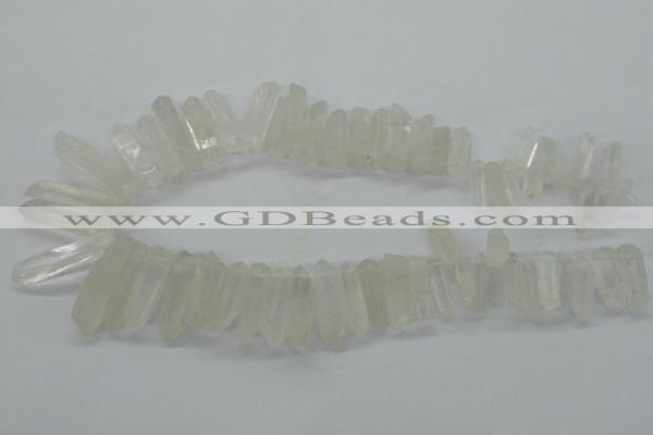 CTD937 Top drilled 6*20mm - 8*35mm sticks white crystal beads