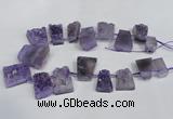 CTD941 Top drilled 14*20mm - 28*35mm freeform druzy amethyst beads