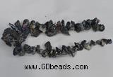 CTD944 Top drilled 10*15mm - 15*25mm nuggets plated druzy agate beads